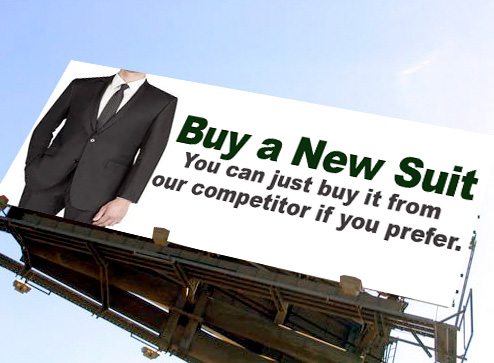 Buy A New Suit from Our Competition Billboard