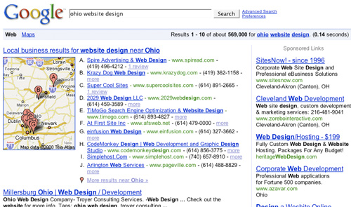Spire Advertising - ranked first in Google for ohio website design