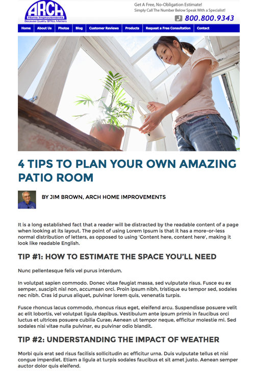 Patio Room Sample Engaging Article